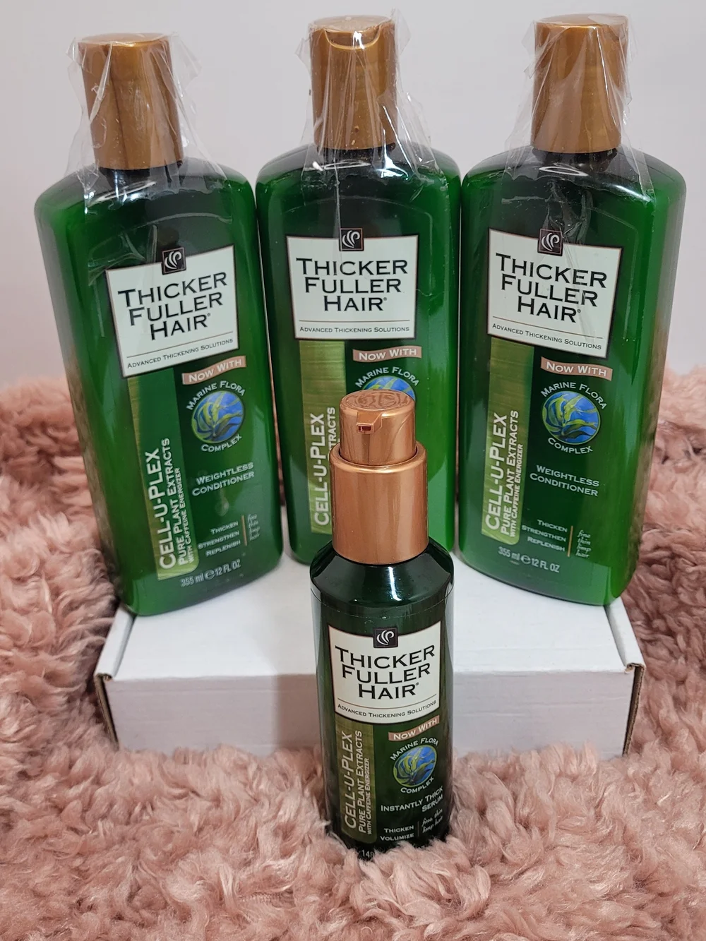 Lot of 4 Discontinued Thicker Fuller Hair Cell-U-Plex Conditioners & Serum